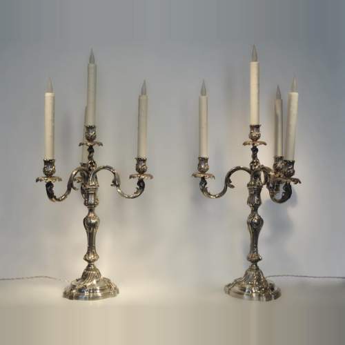 Exceptional pair of Louis XV Style Silver Candlesticks by BOIN TABURET Manufacture