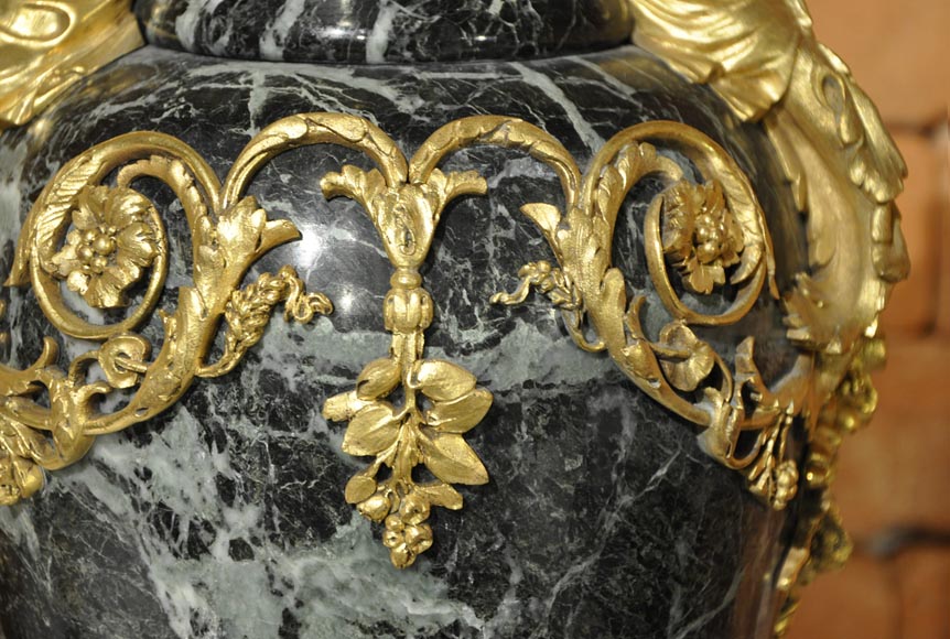 A pair of giltbronze mounted Sea Green marble covered vases with Egyptian women A pair of giltbronze mounted Sea Green marble covered vases with Egyptian women-4