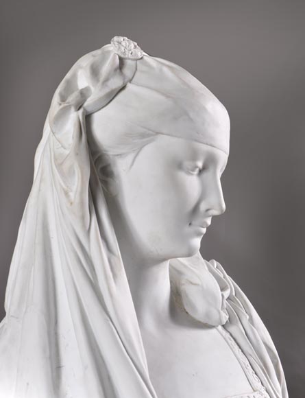 Albert-Ernest Carrier de Belleuse called « CARRIER-BELLEUSE » (1824 - 1887) (after), Bust of a young Lady, Biscuit porcelain Albert-Ernest Carrier de Belleuse called « CARRIER-BELLEUSE » (1824 - 1887) (after), Bust of a young Lady, Biscuit porcelain-1