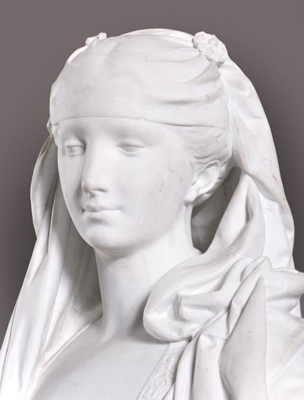 Albert-Ernest Carrier de Belleuse called « CARRIER-BELLEUSE » (1824 - 1887) (after), Bust of a young Lady, Biscuit porcelain Albert-Ernest Carrier de Belleuse called « CARRIER-BELLEUSE » (1824 - 1887) (after), Bust of a young Lady, Biscuit porcelain-2