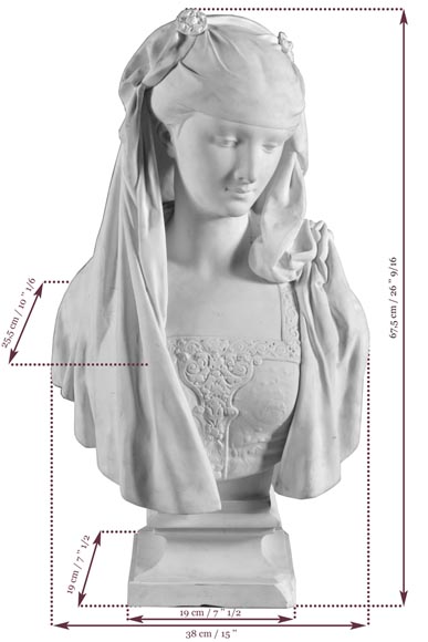 Albert-Ernest Carrier de Belleuse called « CARRIER-BELLEUSE » (1824 - 1887) (after), Bust of a young Lady, Biscuit porcelain Albert-Ernest Carrier de Belleuse called « CARRIER-BELLEUSE » (1824 - 1887) (after), Bust of a young Lady, Biscuit porcelain-7