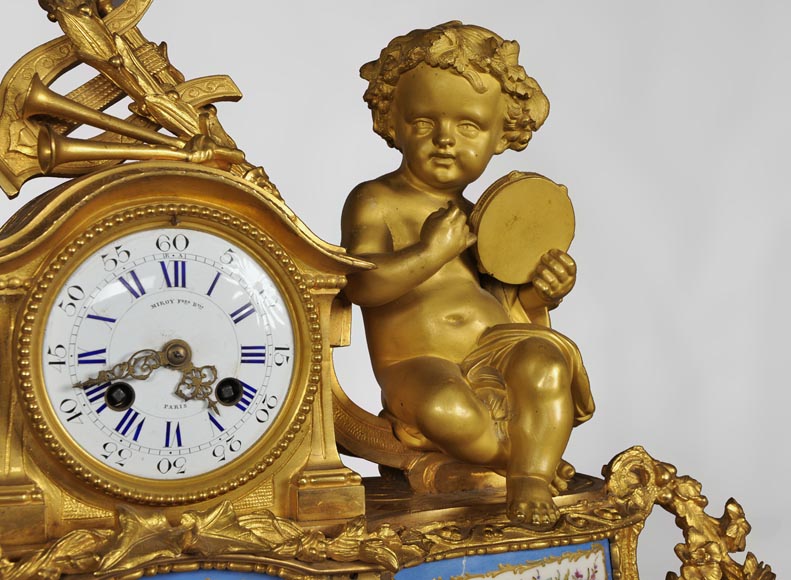 MIROY Frères - Beautiful antique clock with musicians putti MIROY Frères - Beautiful antique clock with musicians putti -2