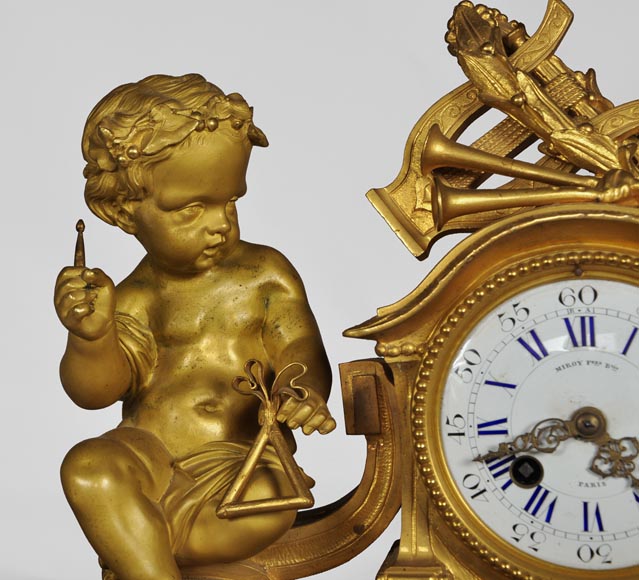 MIROY Frères - Beautiful antique clock with musicians putti MIROY Frères - Beautiful antique clock with musicians putti -3