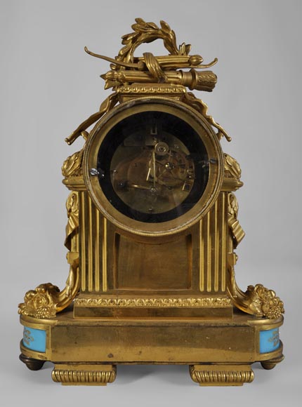 RAINGO FRÈRES (Paris, 1813), Clock with "bleu céleste" porcelain plate, Louis XVI style RAINGO FRÈRES (Paris, 1813), Clock with "bleu céleste" porcelain plate, Louis XVI style-7