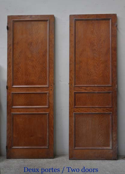 One double-door and two doors made out of mahogany with marquetry frieze decoration One double-door and two doors made out of mahogany with marquetry frieze decoration-2