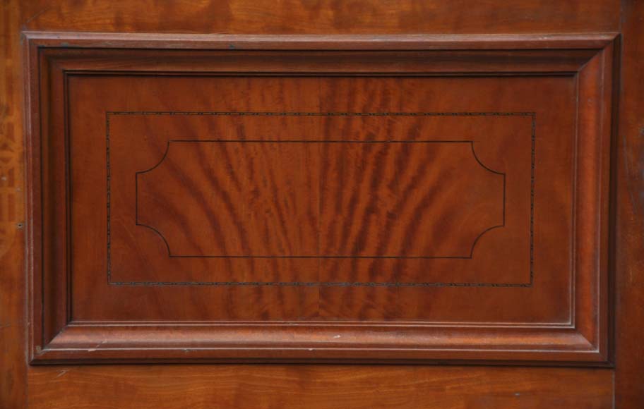 One double-door and two doors made out of mahogany with marquetry frieze decoration One double-door and two doors made out of mahogany with marquetry frieze decoration-3