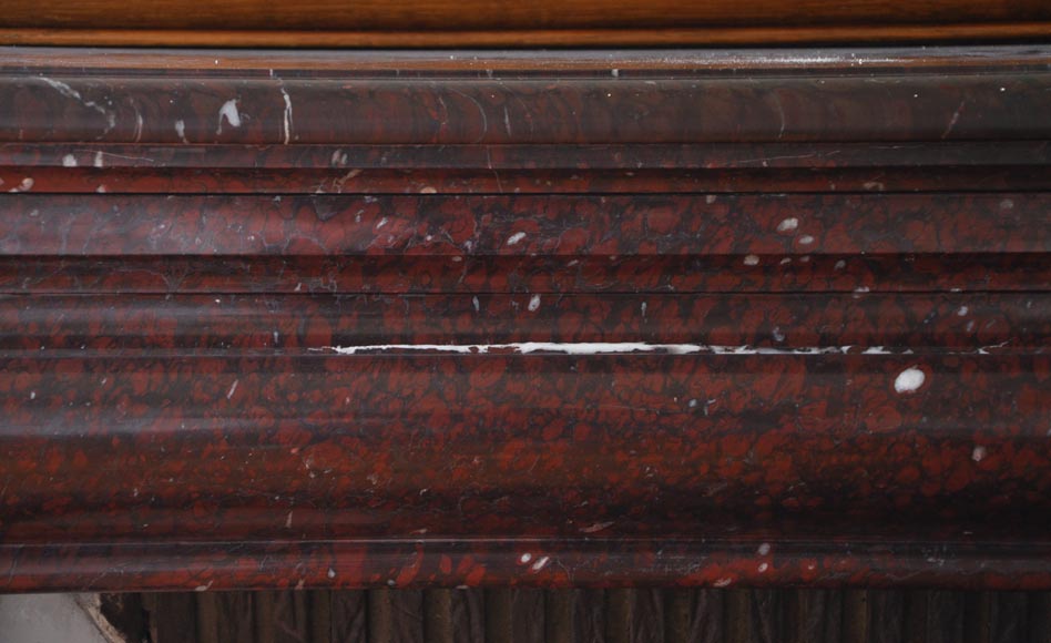 Antique Louis XIV style fireplace made out of Griotte Red marble Antique Louis XIV style fireplace made out of Griotte Red marble-1