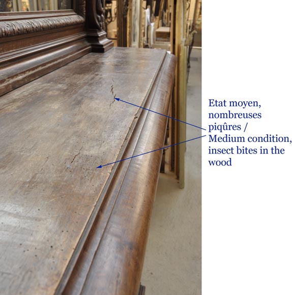 Antique walnut fireplace with Satyr mask Antique walnut fireplace with Satyr mask-8