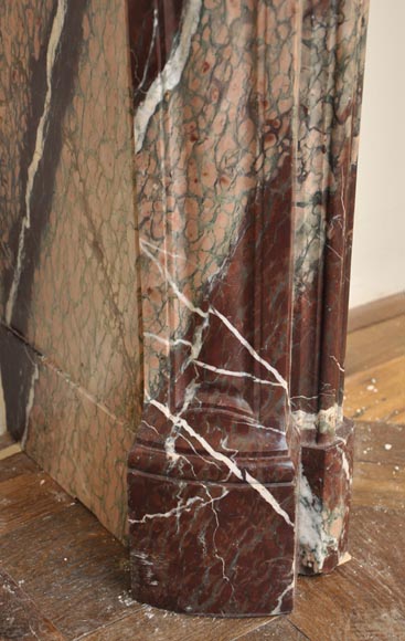 Antique Louis XV style fireplace made out of Campan Rubané marble Antique Louis XV style fireplace made out of Campan Rubané marble-5