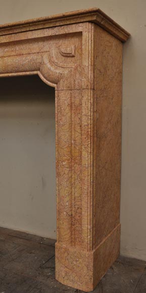 Antique Louis XIV style fireplace in yellow Brocatelle marble Antique Louis XIV style fireplace in yellow Brocatelle marble-2