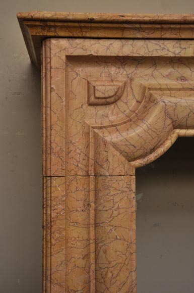 Antique Louis XIV style fireplace in yellow Brocatelle marble Antique Louis XIV style fireplace in yellow Brocatelle marble-5