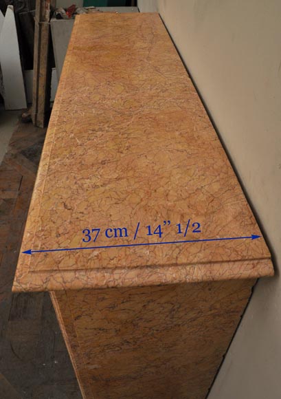 Antique Louis XIV style fireplace in yellow Brocatelle marble Antique Louis XIV style fireplace in yellow Brocatelle marble-7