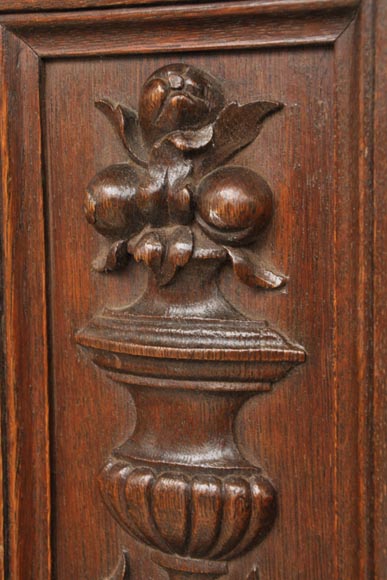 Antique Napoleon III style oak wood fireplace with Antique Napoleon III style oak wood fireplace with