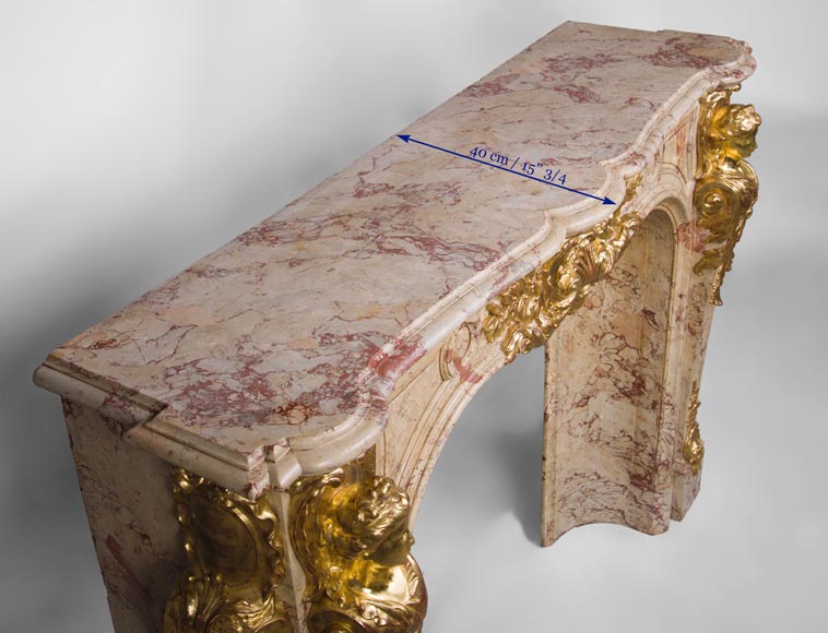 Prestigious antique fireplace in Scagliola as Sarrancolin Fantastico marble made after the fireplace of the Council Room at the Palace of Versailles Prestigious antique fireplace in Scagliola as Sarrancolin Fantastico marble made after the fireplace of the Council Room at the Palace of Versailles-16