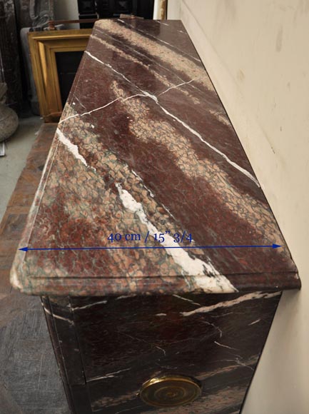 Antique Louis XIV style fireplace in Campan Rubane marble Antique Louis XIV style fireplace in Campan Rubane marble-8