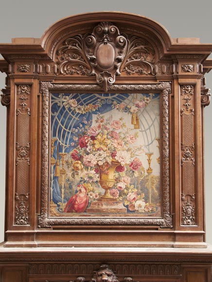 Exceptional antique oak wood fireplace made after the model of the fireplace in the Hercules Salon in Versailles Palace Exceptional antique oak wood fireplace made after the model of the fireplace in the Hercules Salon in Versailles Palace-11