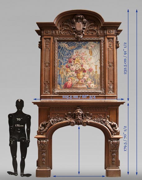Exceptional antique oak wood fireplace made after the model of the fireplace in the Hercules Salon in Versailles Palace Exceptional antique oak wood fireplace made after the model of the fireplace in the Hercules Salon in Versailles Palace-22
