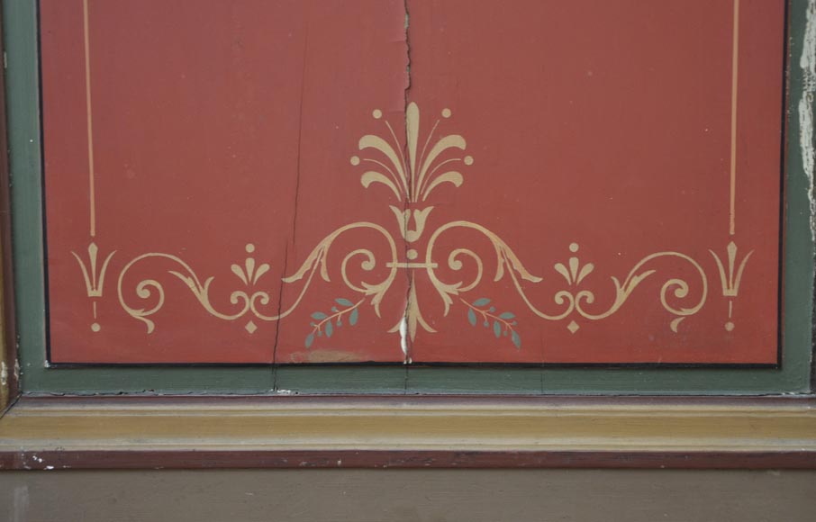 Antique double door with painted floral decor Antique double door with painted floral decor-2