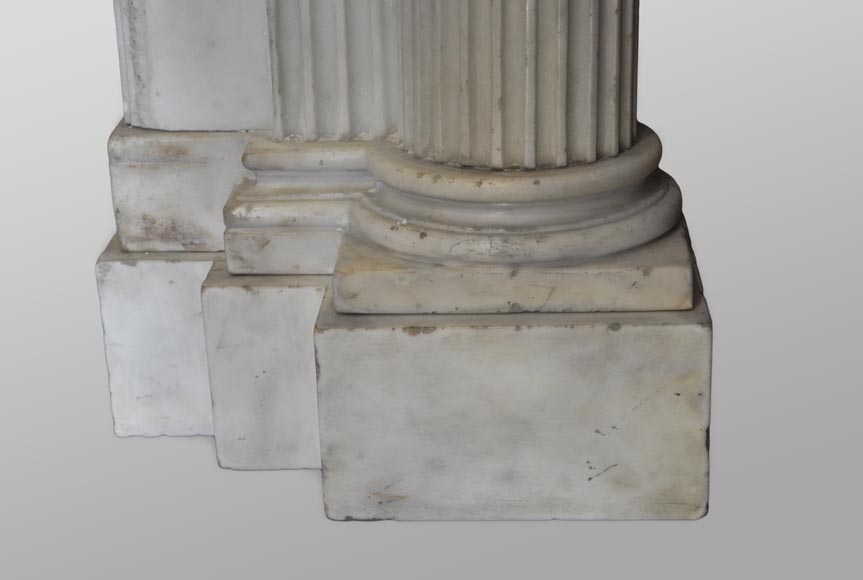 Exceptional antique late 18th century Statuary Carrara marble fireplace with a large frieze of figures after the ''Sarcophagus of Muses'' in the Louvre Museum-10