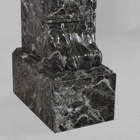 Antique Napoleon III style fireplace with lion's paws in Vert des Alpes marble Antique Napoleon III style fireplace with lion's paws in Vert des Alpes marble-5