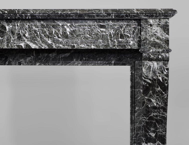 Antique Napoleon III style fireplace with lion's paws in Vert des Alpes marble Antique Napoleon III style fireplace with lion's paws in Vert des Alpes marble-7