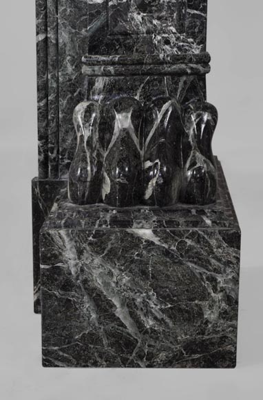 Antique Napoleon III style fireplace with lion's paws in Vert des Alpes marble Antique Napoleon III style fireplace with lion's paws in Vert des Alpes marble-8