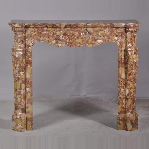 Pompadour style fireplace in Breche d'Alep marble