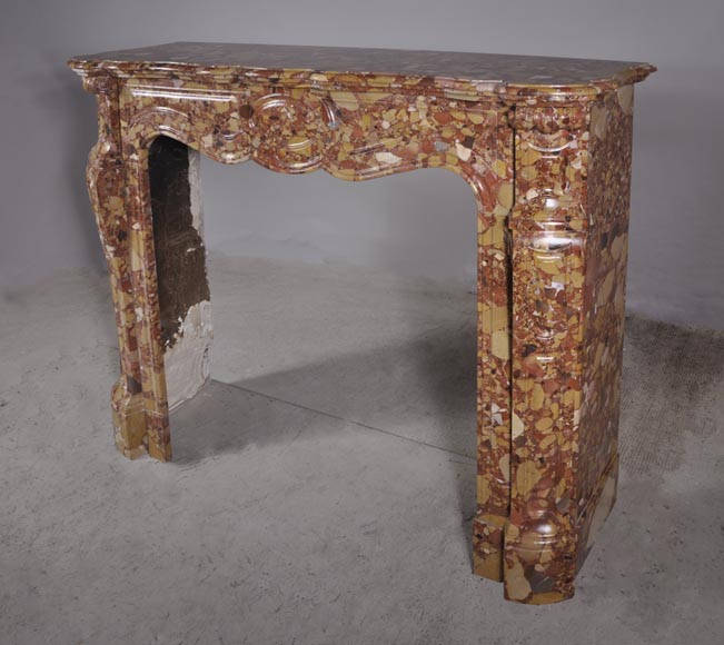 Pompadour style fireplace in Breche d'Alep marble Pompadour style fireplace in Breche d'Alep marble-5