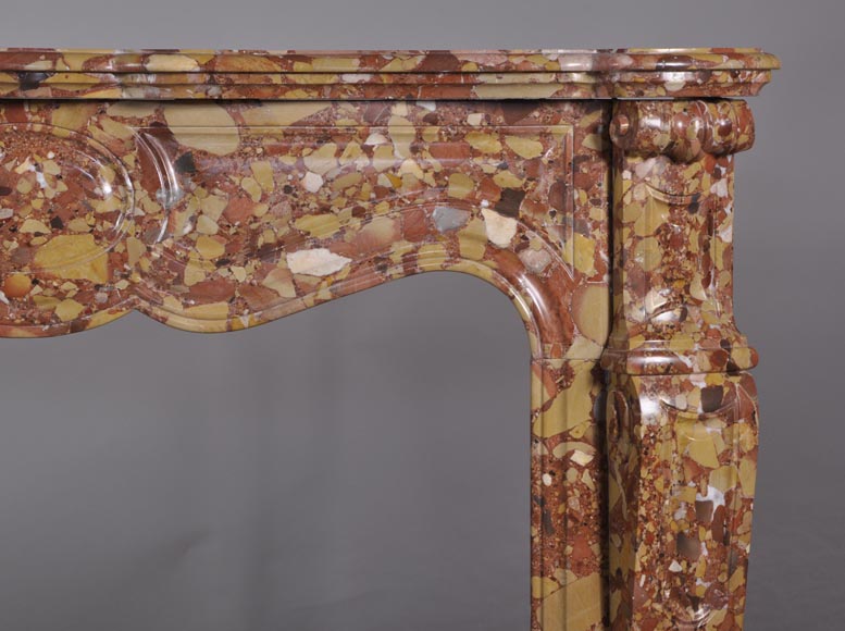 Pompadour style fireplace in Breche d'Alep marble Pompadour style fireplace in Breche d'Alep marble-6