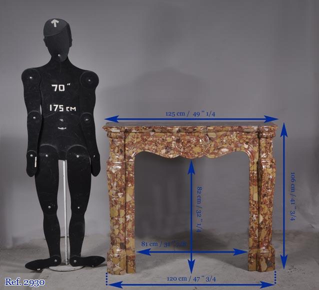 Pompadour style fireplace in Breche d'Alep marble Pompadour style fireplace in Breche d'Alep marble-9