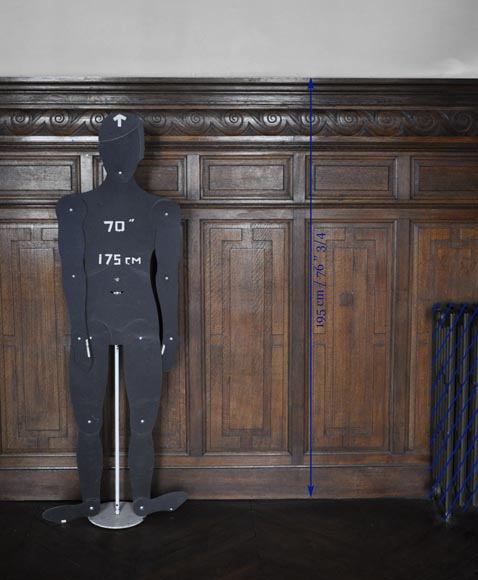 Set of oak carved panels with vitruvian scroll-8