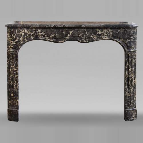 Antique Regency period fireplace in Grey Sainte Anne marble, 18th c.
