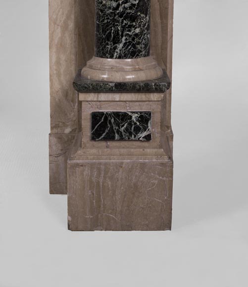 Antique Napoleon III style fireplace with columns in Sea Green marble Antique Napoleon III style fireplace with columns in Sea Green marble-8