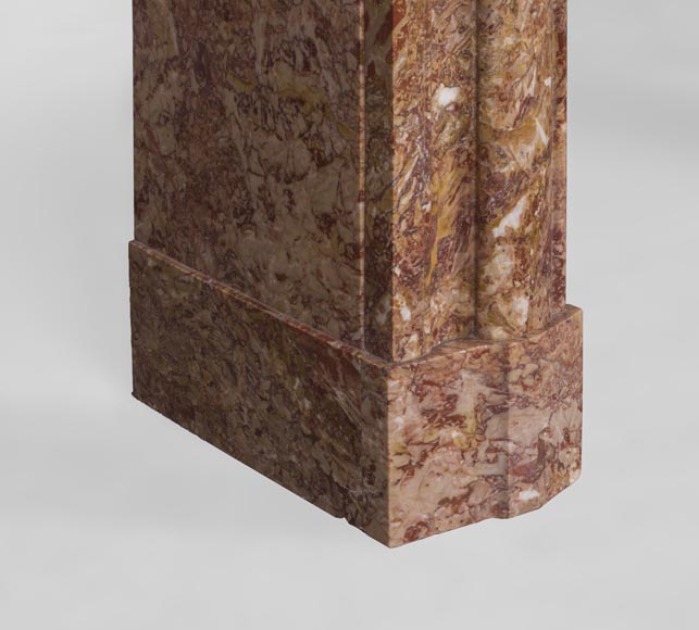 Antique Louis XIV style fireplace in Brèche marble Antique Louis XIV style fireplace in Brèche marble-4