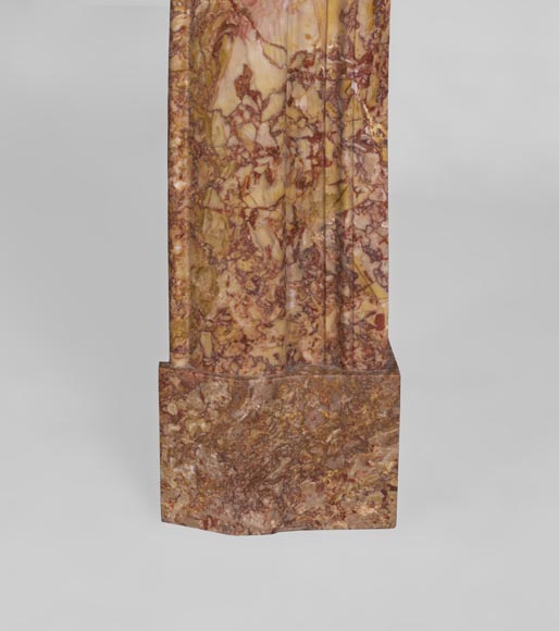 Antique Louis XIV style fireplace in Brèche marble Antique Louis XIV style fireplace in Brèche marble-7