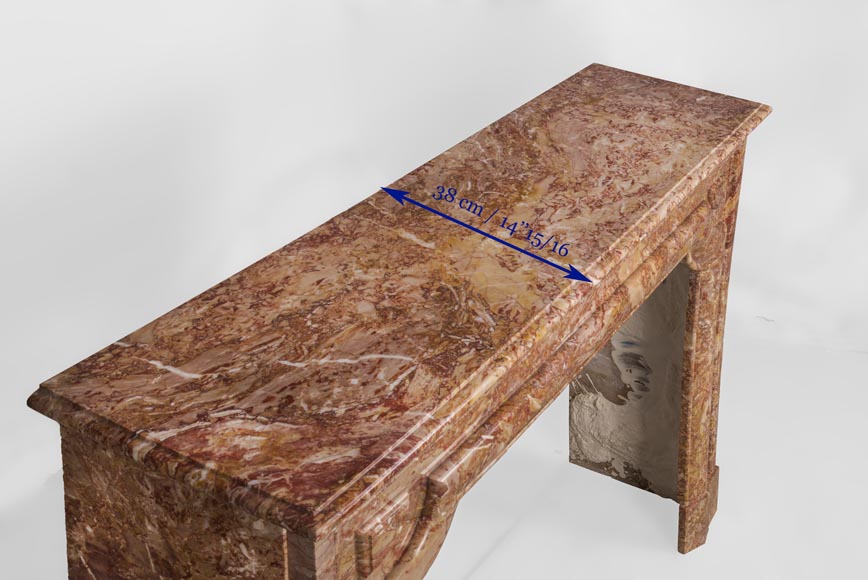 Antique Louis XIV style fireplace in Brèche marble Antique Louis XIV style fireplace in Brèche marble-8