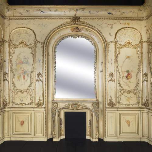 Panelled room with fine chinoiserie decoration from the Villa Les Cèdres,  King Leopold II’s residence  in Saint-Jean-Cap-Ferrat, Côte d’Azur