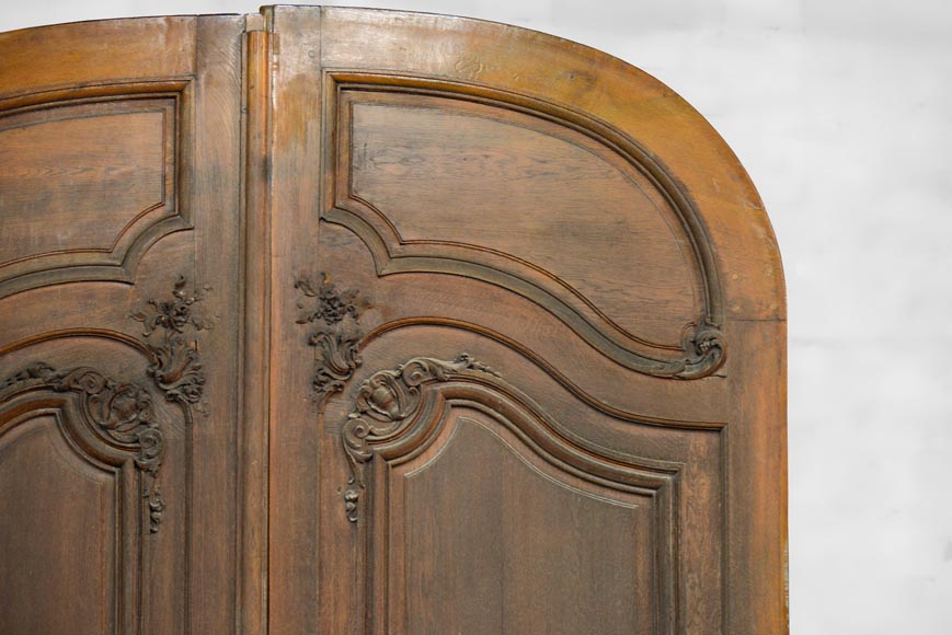 Important and rare door from an Haussmannian building in oakwood, late 19th century Important and rare door from an Haussmannian building in oakwood, late 19th century -3