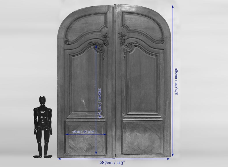 Important and rare door from an Haussmannian building in oakwood, late 19th century Important and rare door from an Haussmannian building in oakwood, late 19th century -11