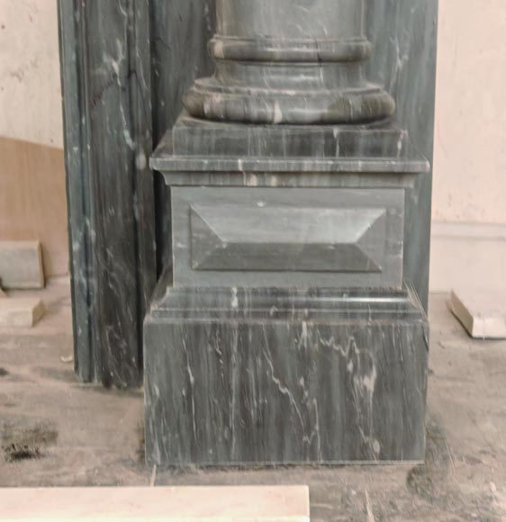 Napoleon III style mantel with detached columns in Turquin marble Napoleon III style mantel with detached columns in Turquin marble-7