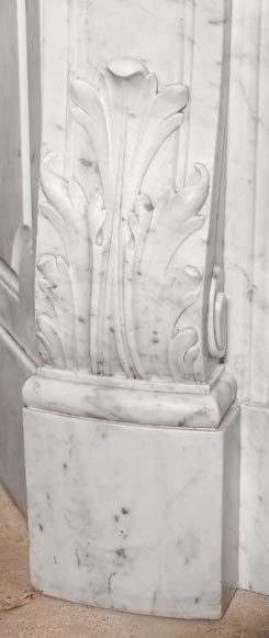 Richly decorated Louis XV style Carrara marble fireplace Richly decorated Louis XV style Carrara marble fireplace-8