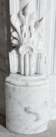 Highly sculpted Louis XV style fireplace in Carrara marble-8
