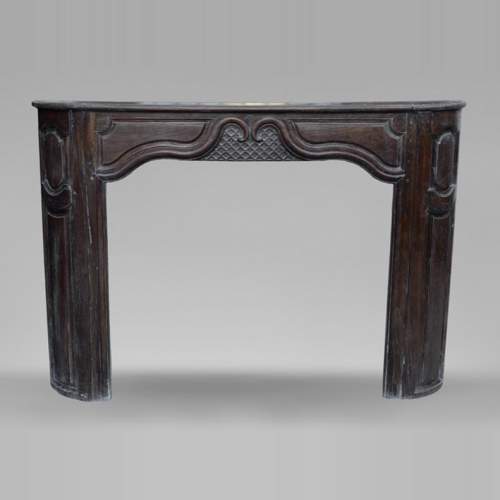 Large antique oak wood fireplace, Regence style, 1st half of the 19th c.