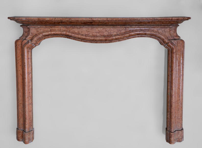 Regence style fireplace in Rosso Verona marble, early 20th century Regence style fireplace in Rosso Verona marble, early 20th century-0