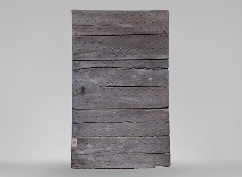 Rare antique door in oak wood with nails, 18th century Rare antique door in oak wood with nails, 18th century-0