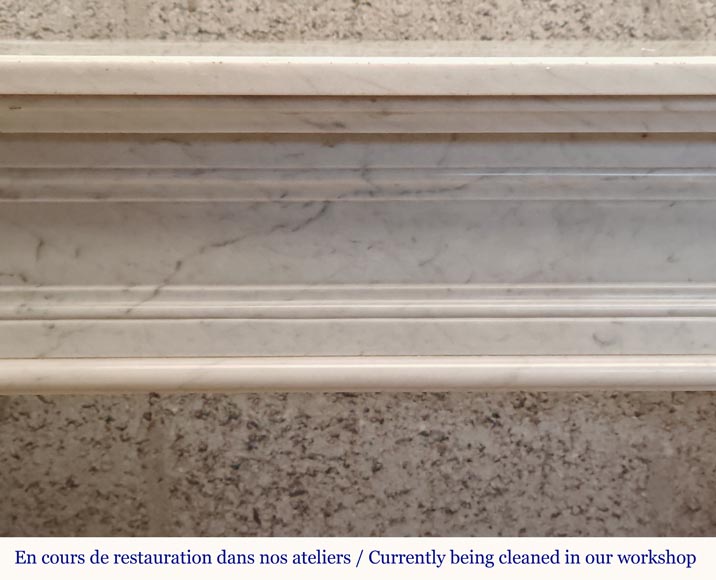 Louis XVI mantel in Carrara marble Louis XVI mantel in Carrara marble-1