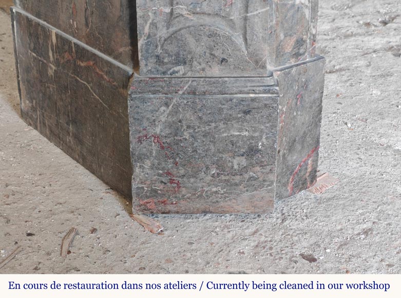 Louis XV style Pompadour mantel carved in Bois Jourdan marble Louis XV style Pompadour mantel carved in Bois Jourdan marble-4