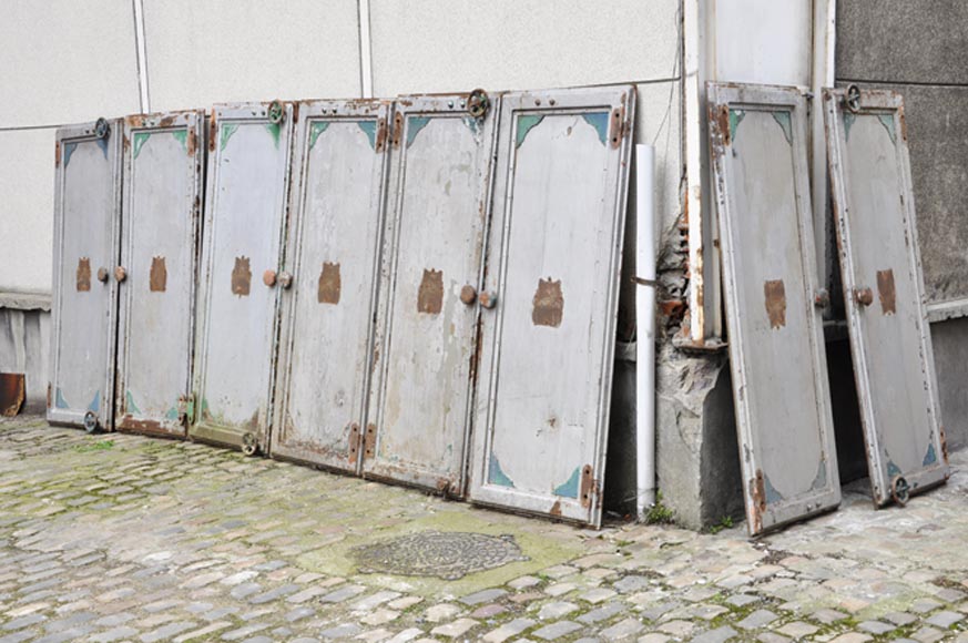Antique set of eight industrial boiler room doors Antique set of eight industrial boiler room doors -0