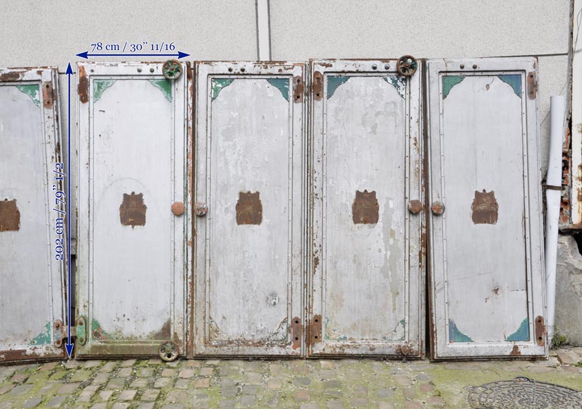 Antique set of eight industrial boiler room doors Antique set of eight industrial boiler room doors -10