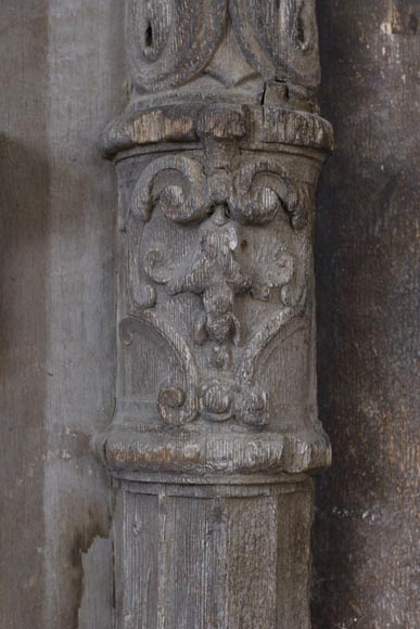 Big Napoleon III style double door made of carved wood Big Napoleon III style double door made of carved wood-4